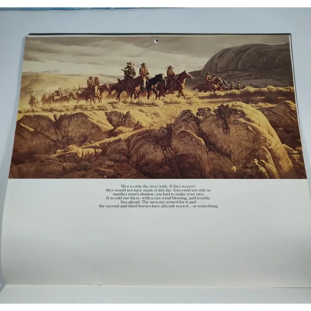 Frank McCarthy & Louis L'Amour Calendar 1982 with L'Amour's West Map